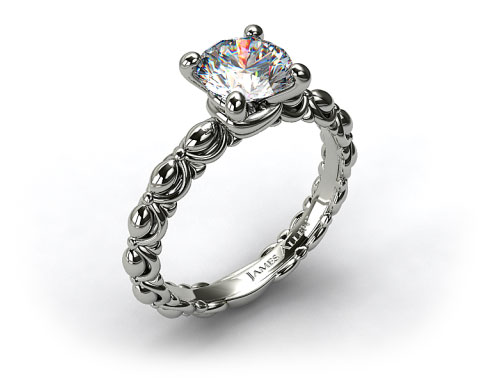18k White Gold Tied Ribbon Engagement Ring